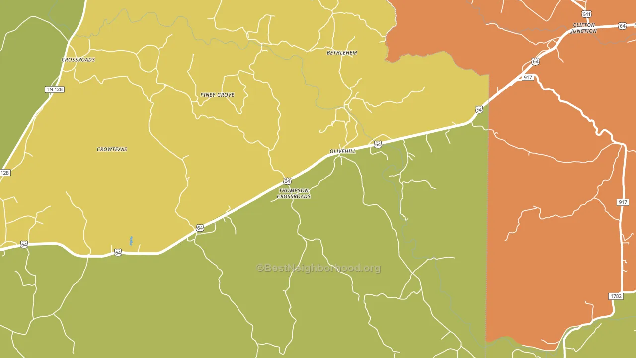 38475, TN block-group voter-turnout map