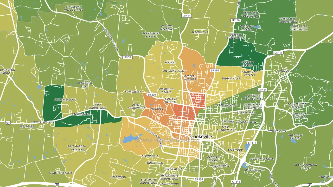 38501, TN block-group voter-turnout map