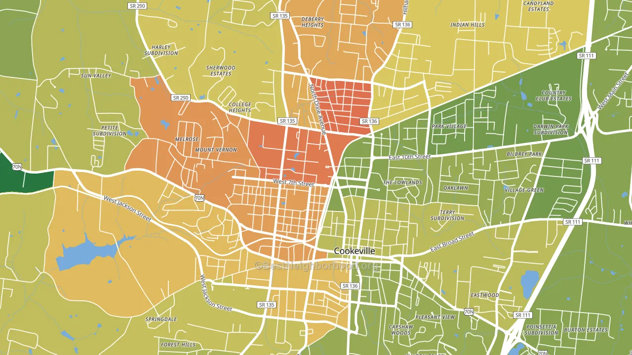 38505, TN block-group voter-turnout map