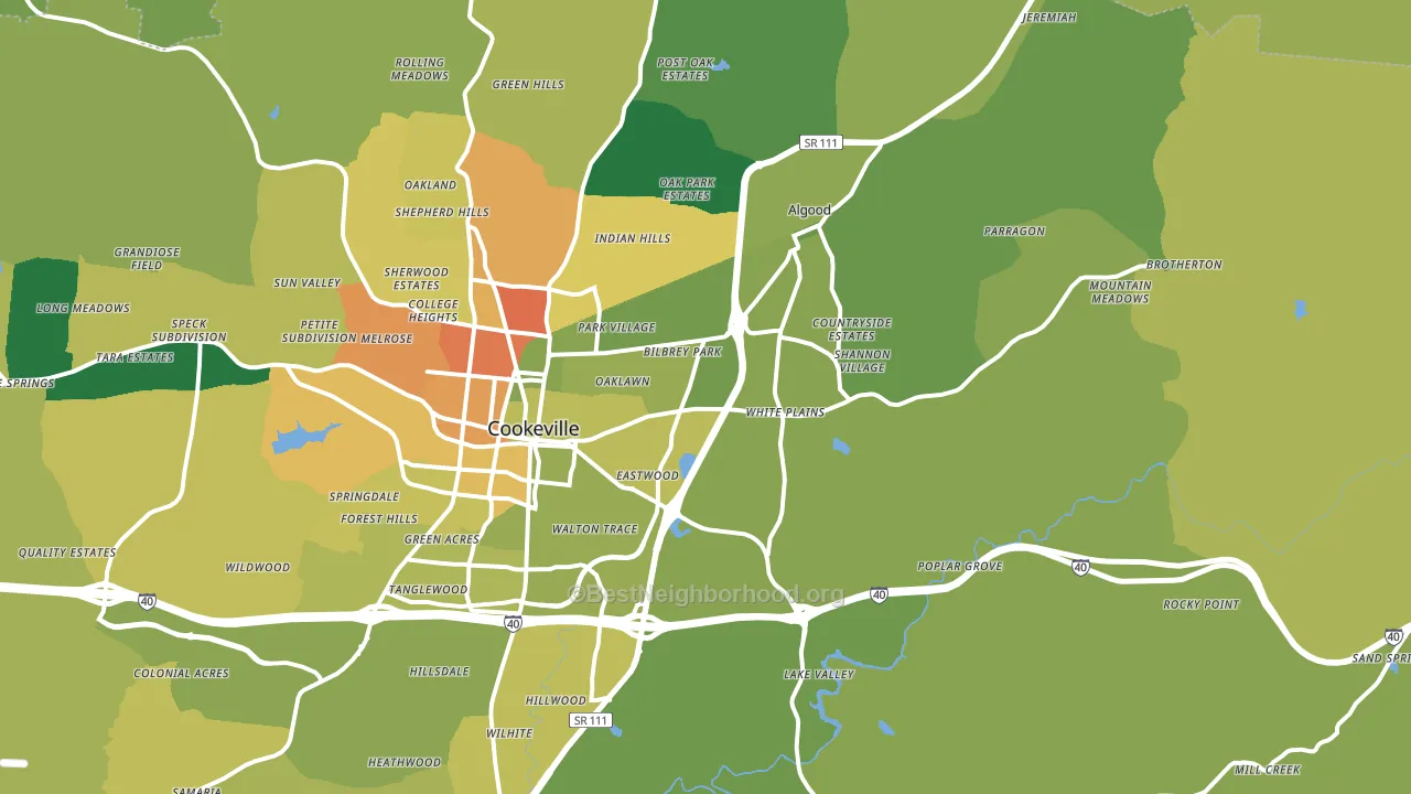 38506, TN block-group voter-turnout map