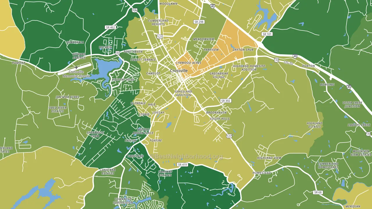 38555, TN block-group voter-turnout map