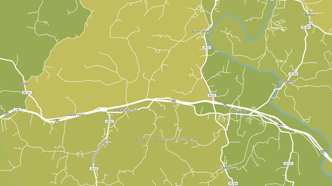 38563, TN block-group voter-turnout map