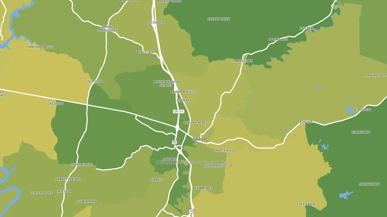 38583, TN block-group voter-turnout map