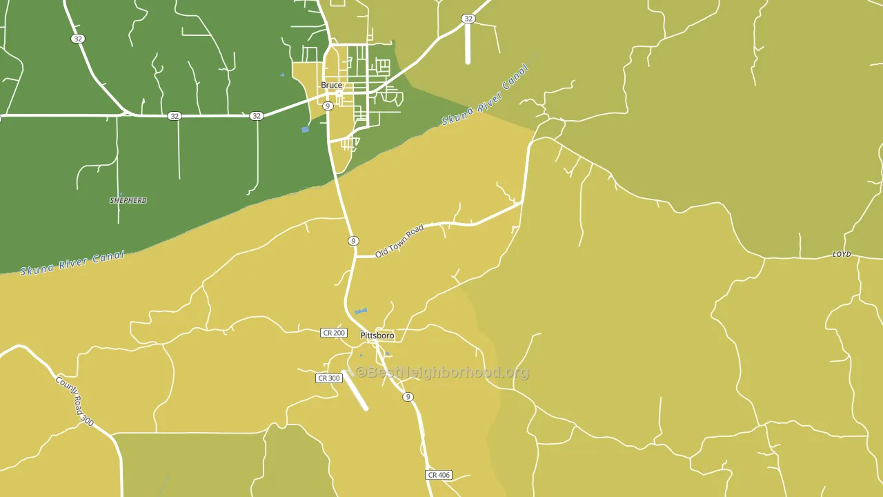 38951, MS block-group voter-turnout map