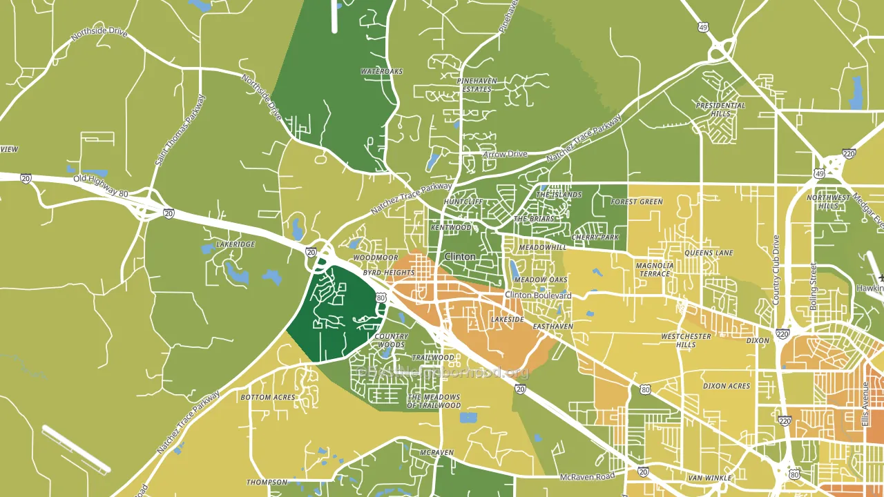 39056, MS block-group voter-turnout map