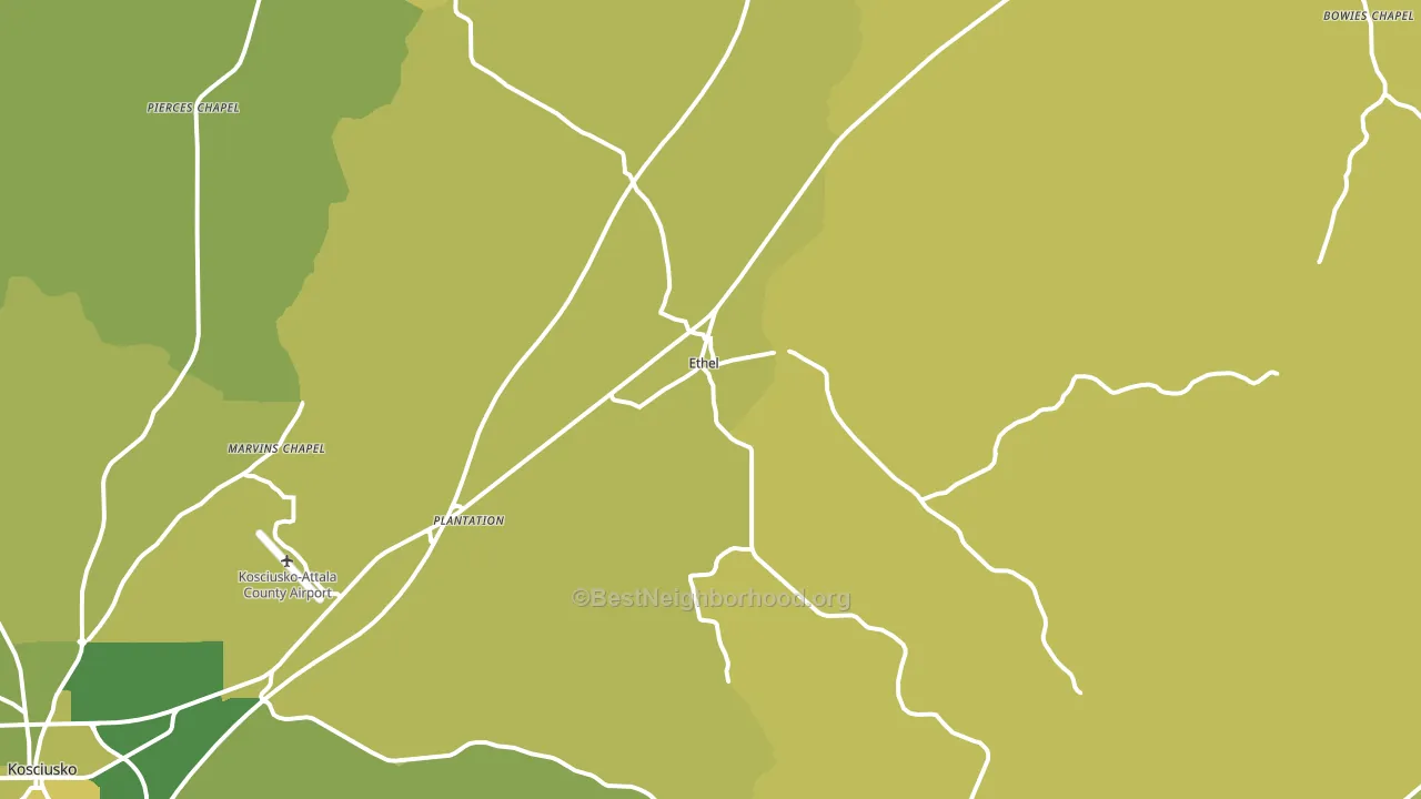 39067, MS block-group voter-turnout map