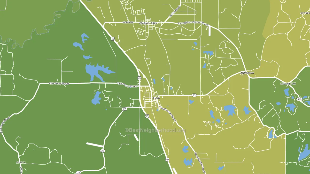 39071, MS block-group voter-turnout map