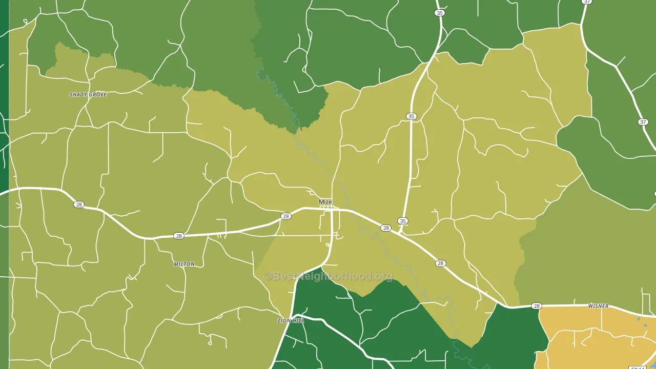 39116, MS block-group voter-turnout map