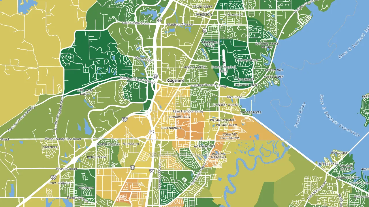 39157, MS block-group voter-turnout map