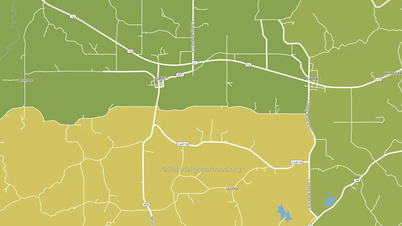 39160, MS block-group voter-turnout map