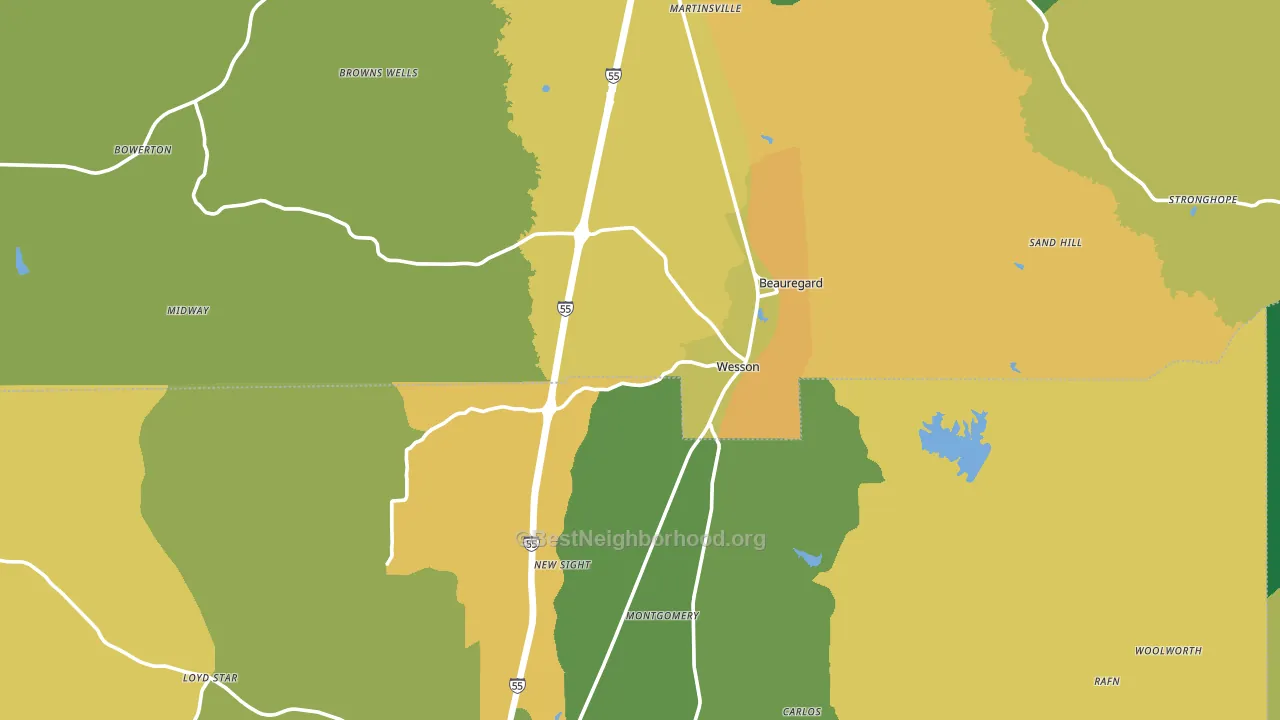 39191, MS block-group voter-turnout map