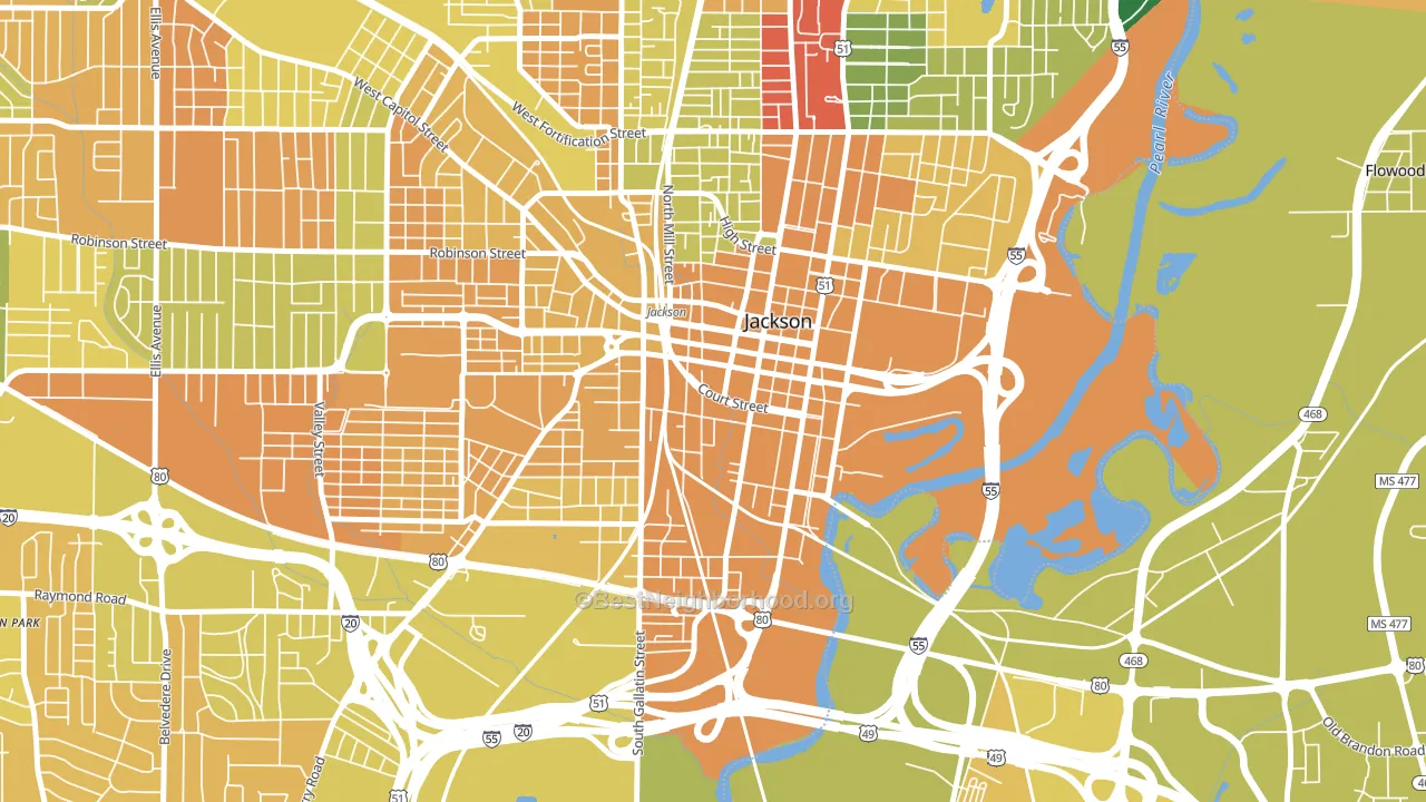 39201, MS block-group voter-turnout map