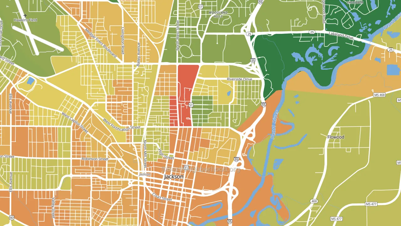 39202, MS block-group voter-turnout map