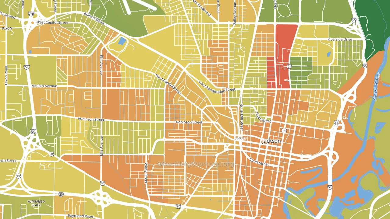 39203, MS block-group voter-turnout map