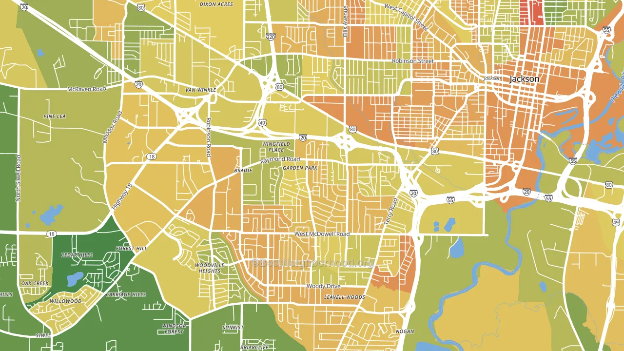 39204, MS block-group voter-turnout map