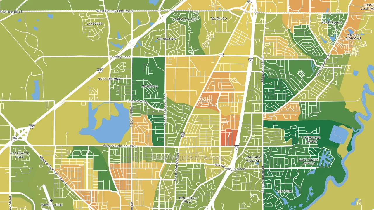 39206, MS block-group voter-turnout map