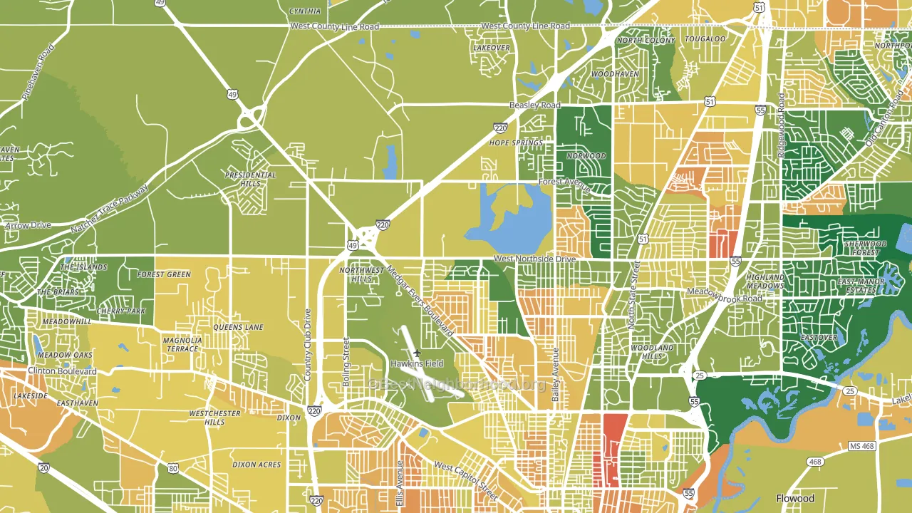 39213, MS block-group voter-turnout map