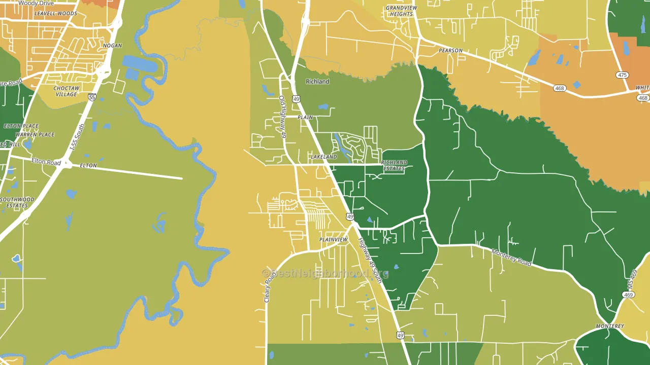 39218, MS block-group voter-turnout map
