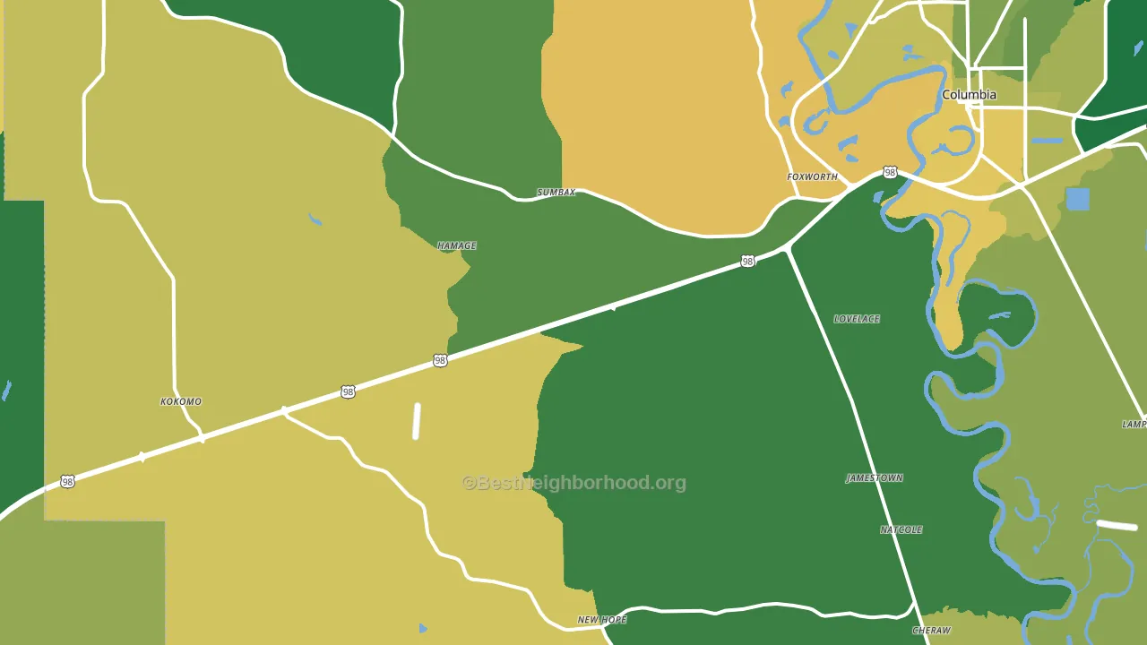 39483, MS block-group voter-turnout map
