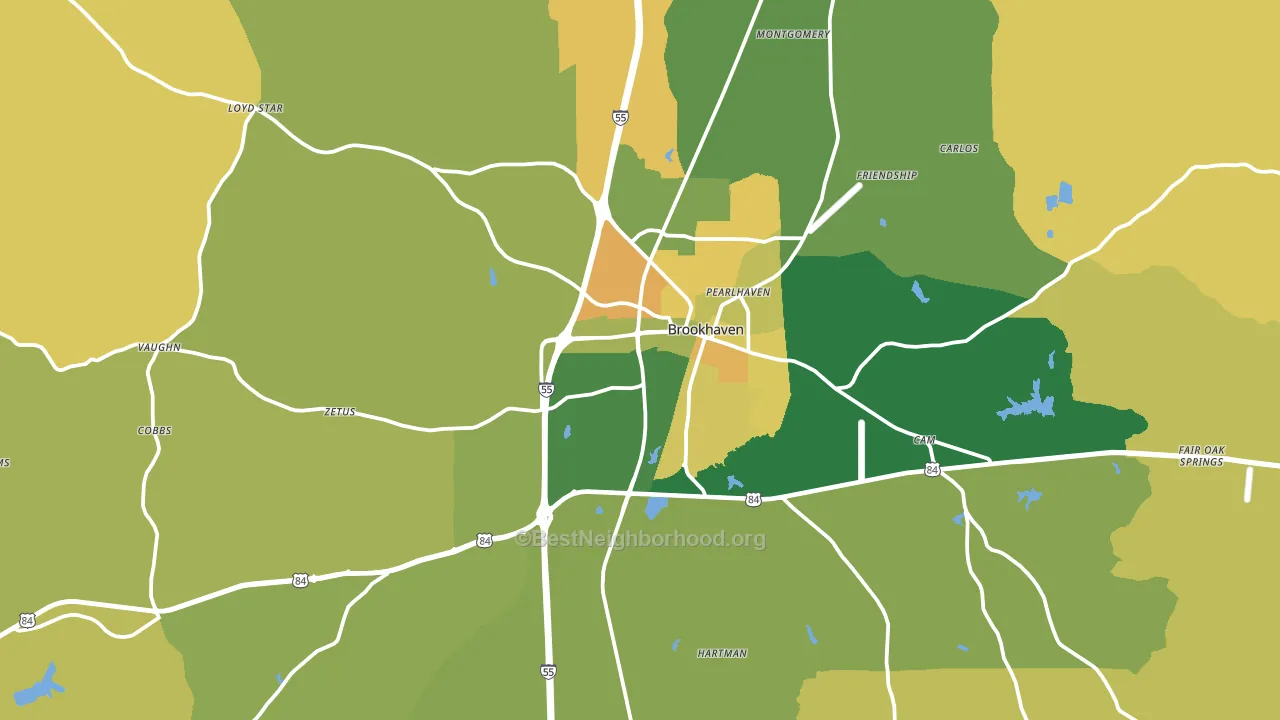 39601, MS block-group voter-turnout map