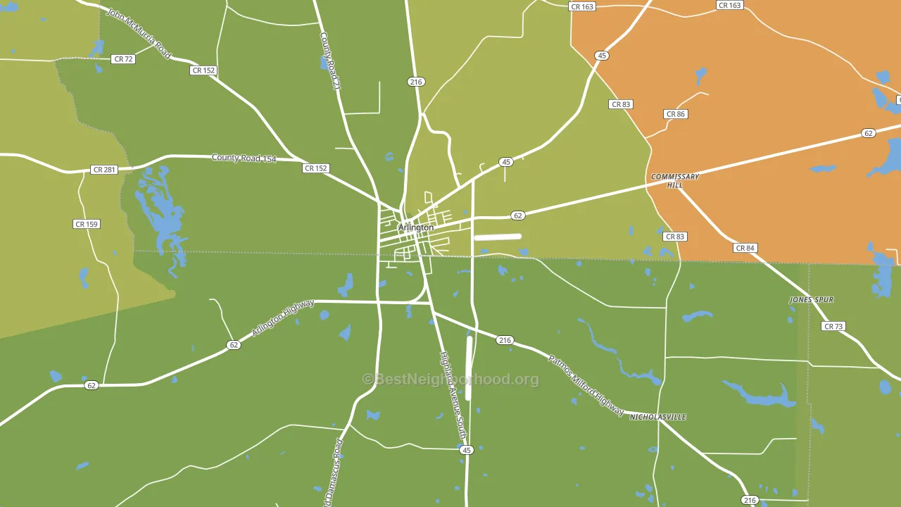 39813, GA block-group voter-turnout map
