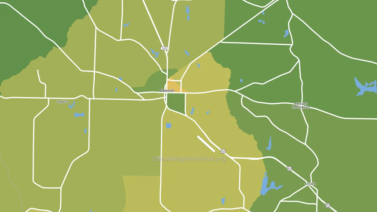 39842, GA block-group voter-turnout map