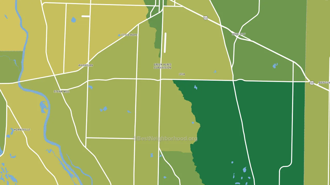 39845, GA block-group voter-turnout map