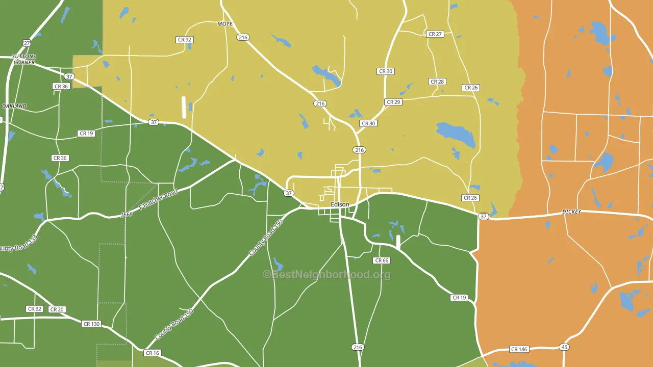 39846, GA block-group voter-turnout map