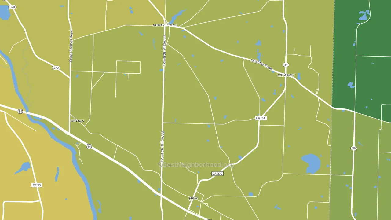 39861, GA block-group voter-turnout map