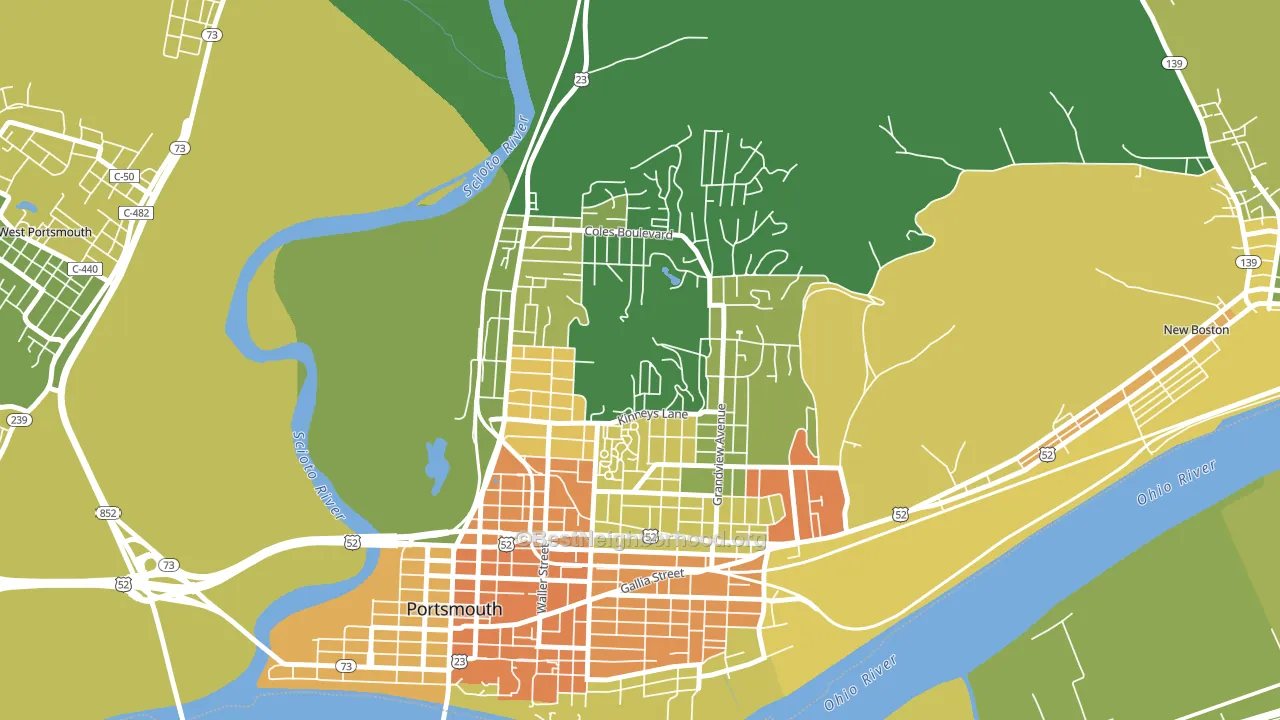 3rd Ward, Portsmouth, OH block-group voter-turnout map