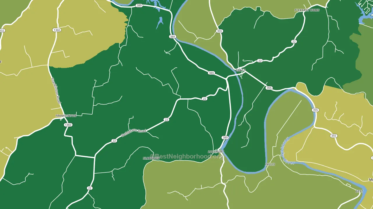 40036, KY block-group voter-turnout map
