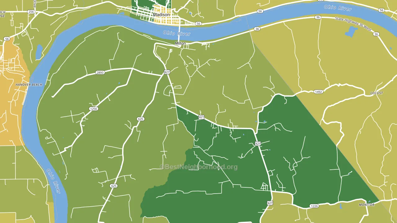 40045, KY block-group voter-turnout map