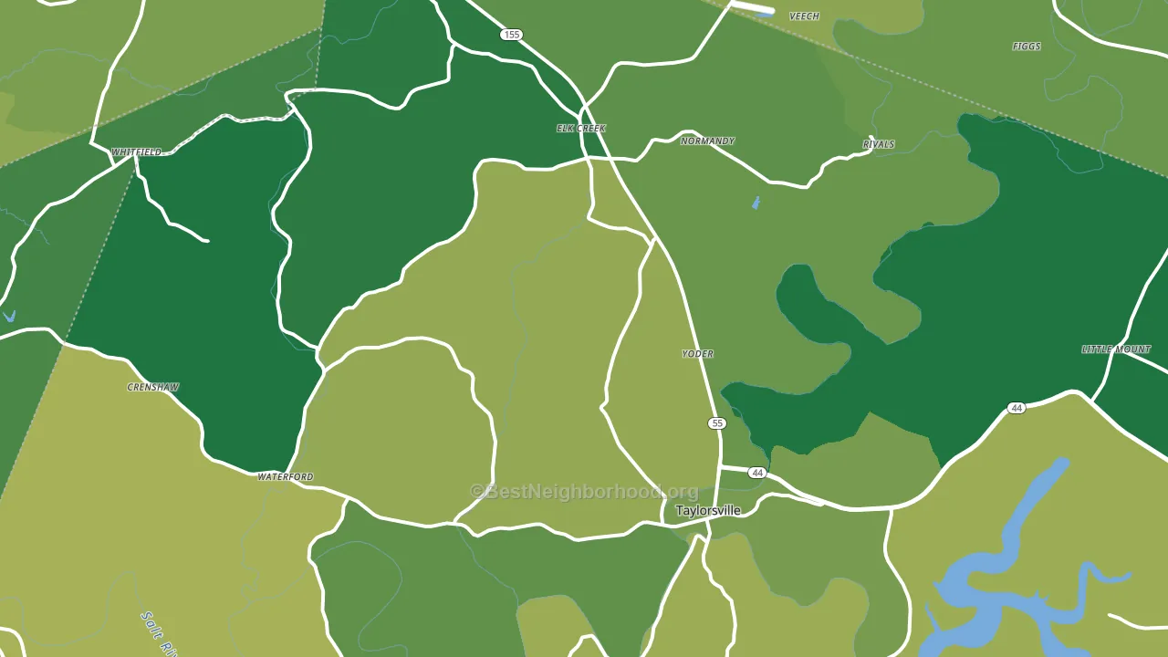 40071, KY block-group voter-turnout map