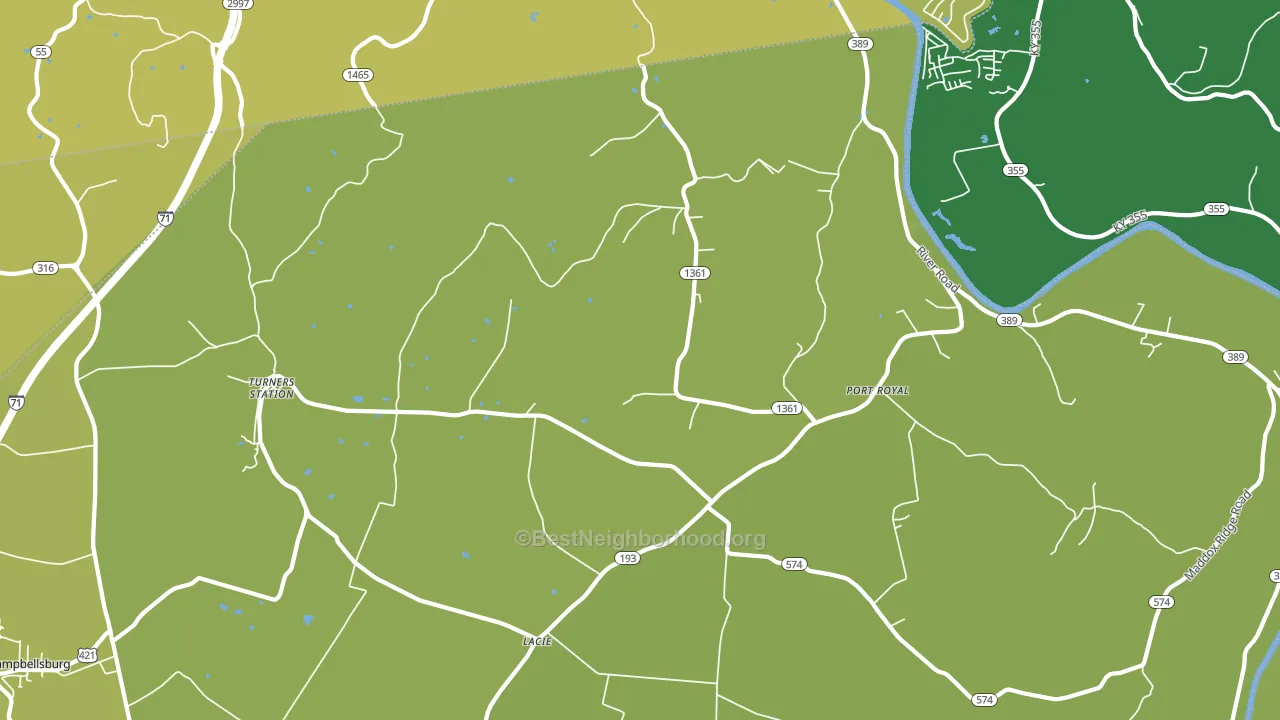 40075, KY block-group voter-turnout map