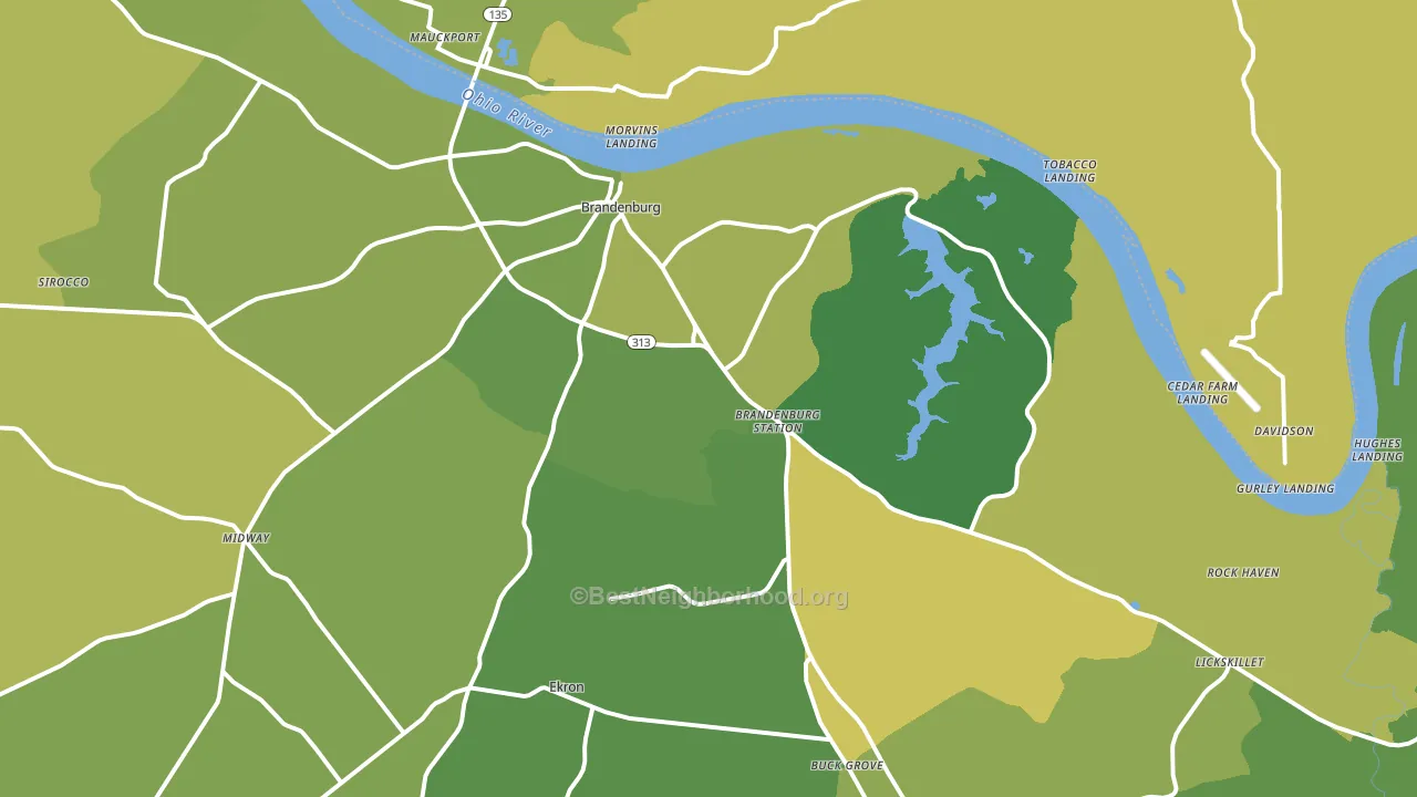 40108, KY block-group voter-turnout map