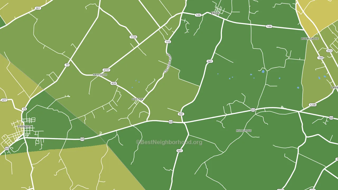 40142, KY block-group voter-turnout map