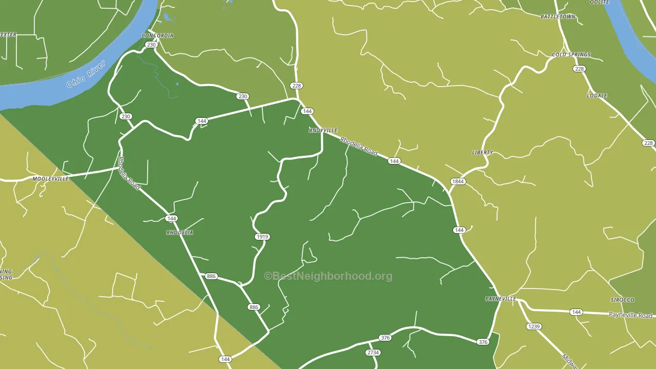 40157, KY block-group voter-turnout map