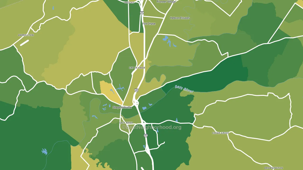 40165, KY block-group voter-turnout map