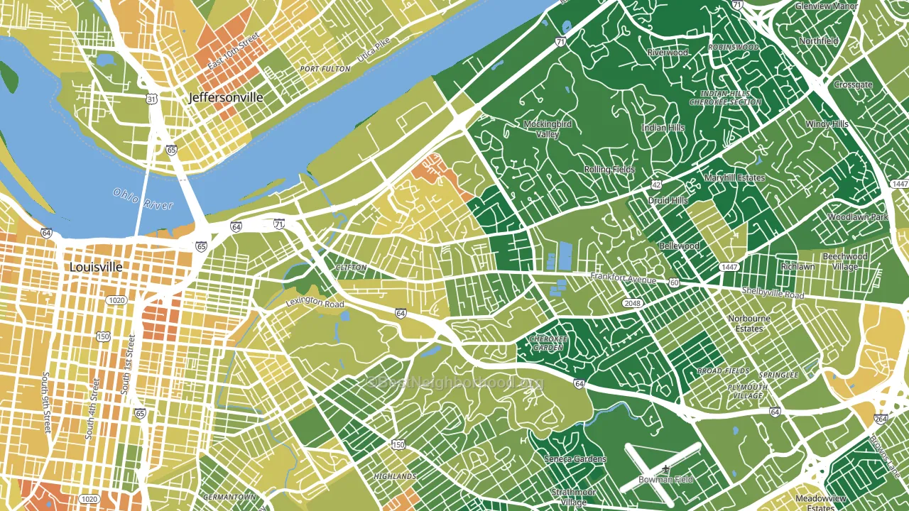 40206, KY block-group voter-turnout map