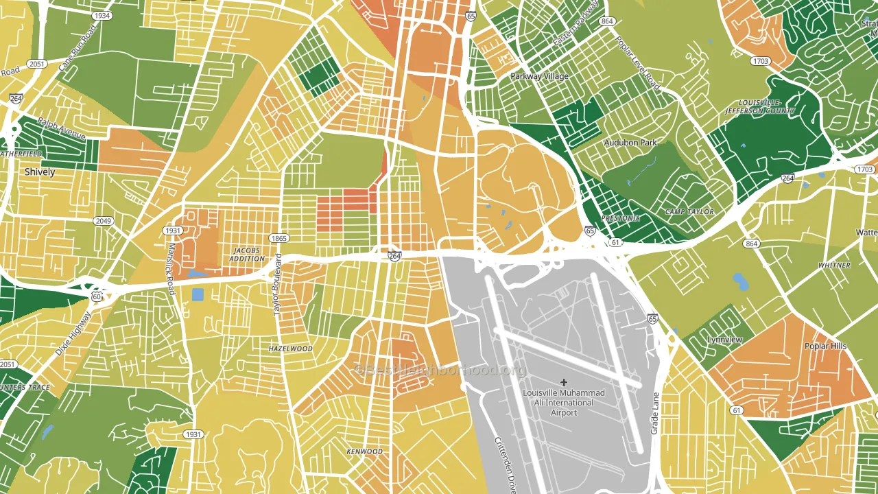 40209, KY block-group voter-turnout map