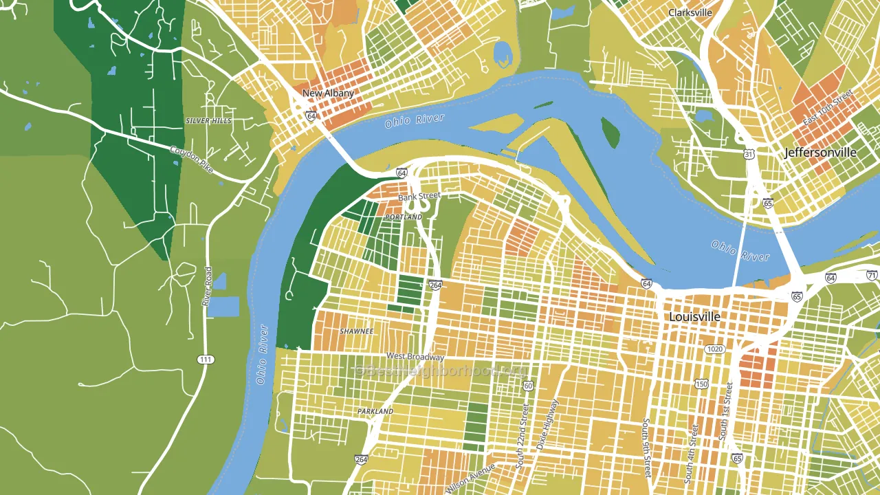 40212, KY block-group voter-turnout map