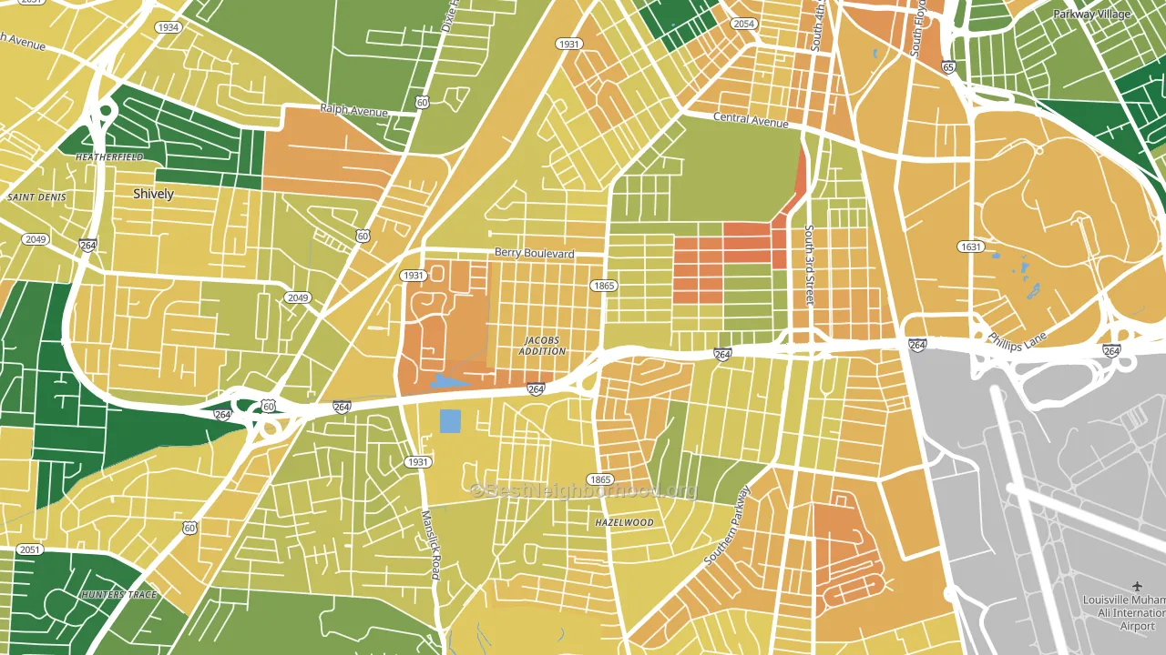 40215, KY block-group voter-turnout map
