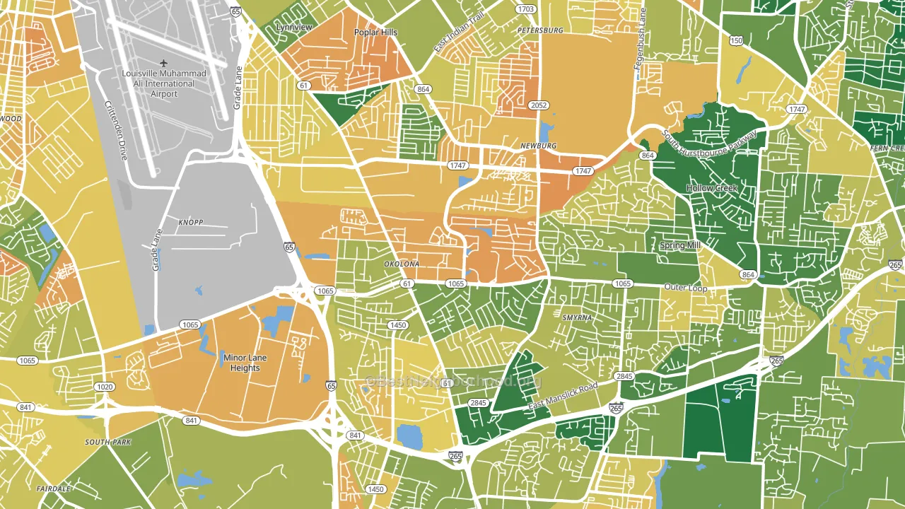 40219, KY block-group voter-turnout map