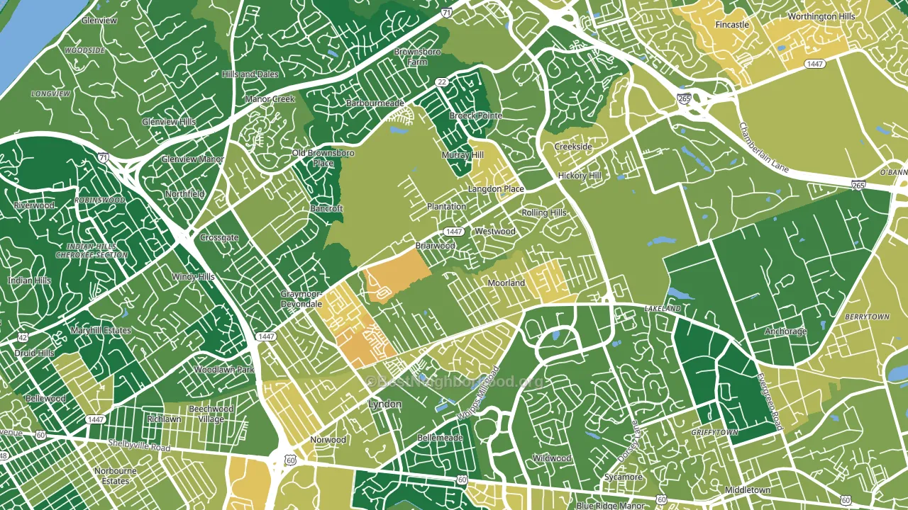 40242, KY block-group voter-turnout map
