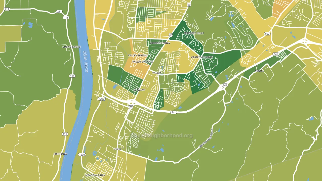 40272, KY block-group voter-turnout map