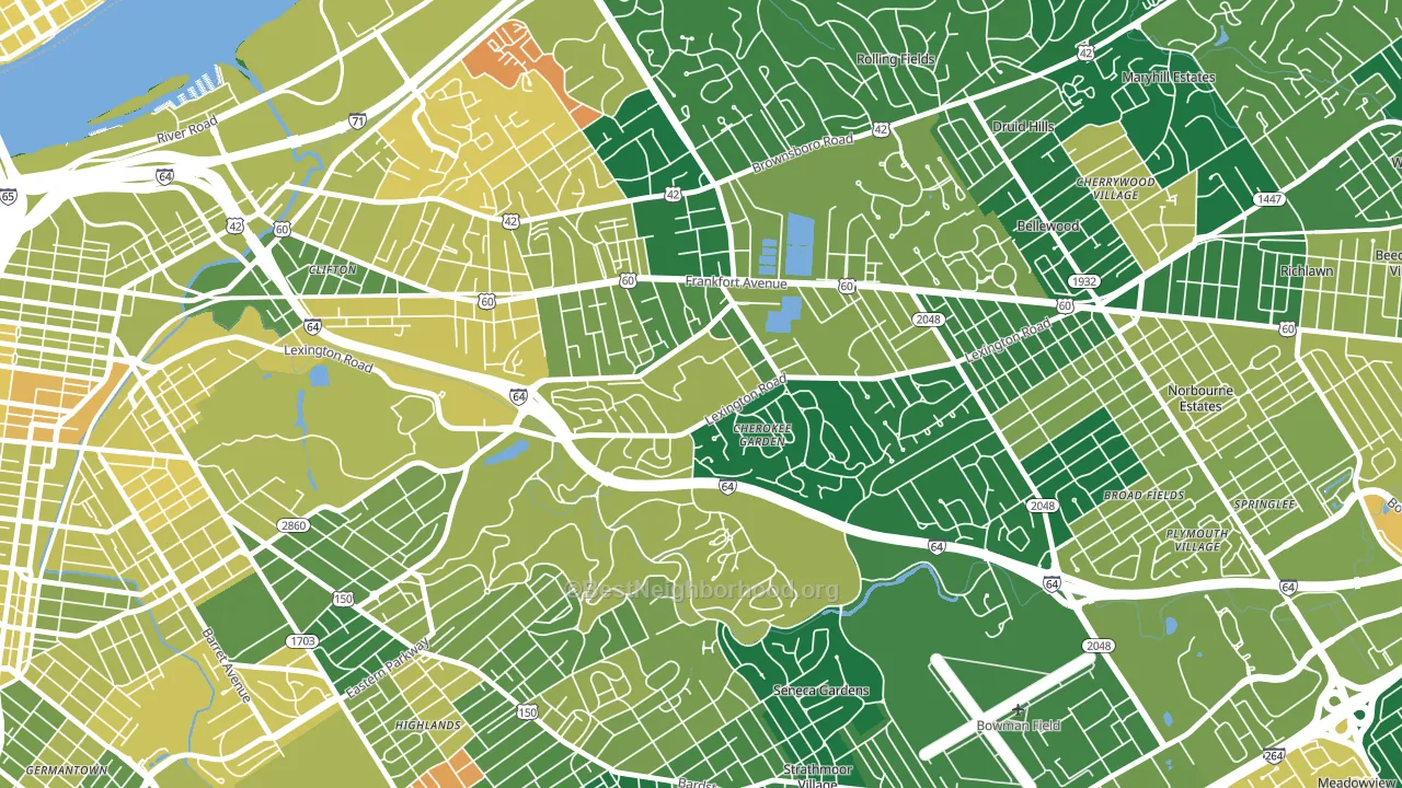 40280, KY block-group voter-turnout map