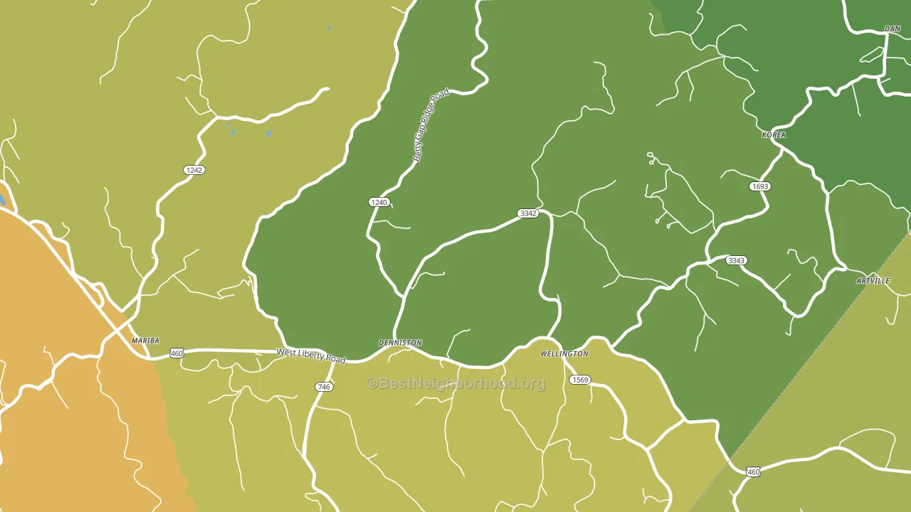 40316, KY block-group voter-turnout map