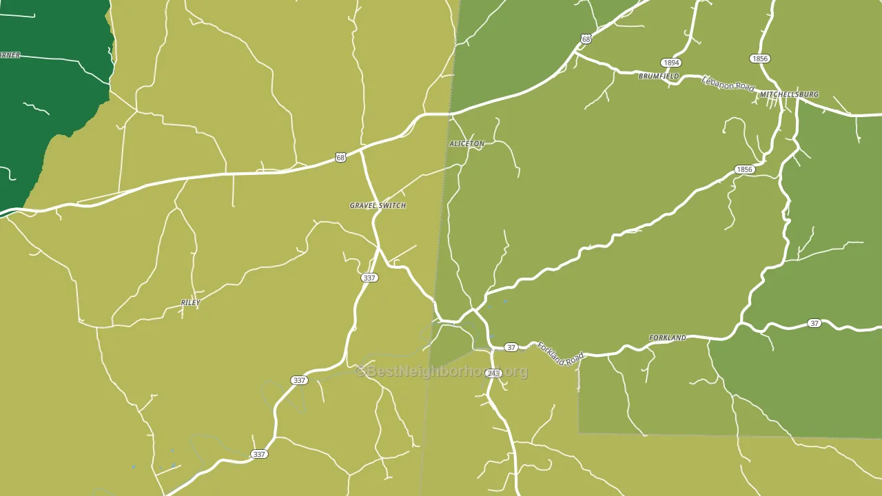 40328, KY block-group voter-turnout map