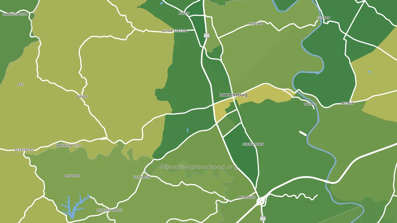 40342, KY block-group voter-turnout map
