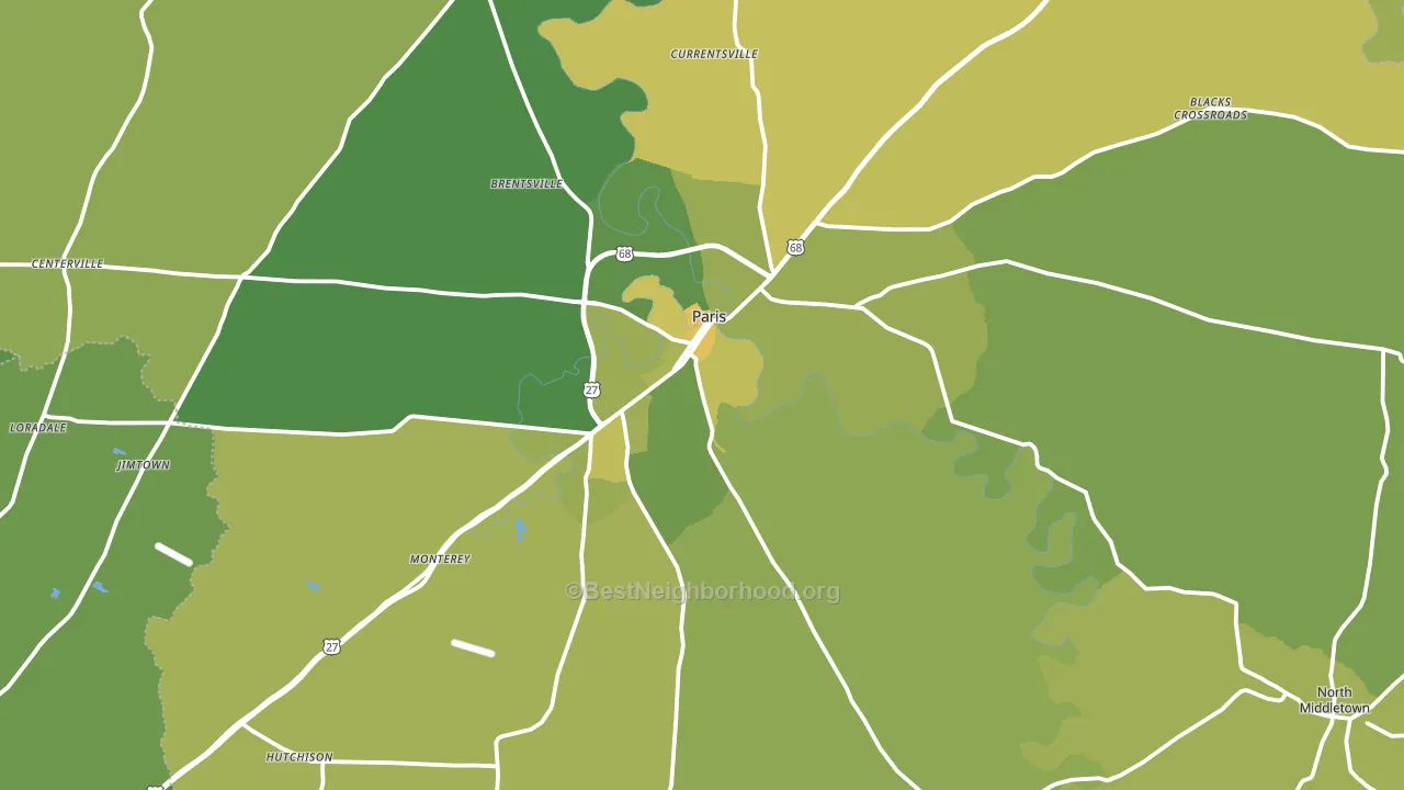 40361, KY block-group voter-turnout map